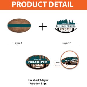 Philadelphia Eagles 2 Layers Wooden Sign – Home Decor Gift