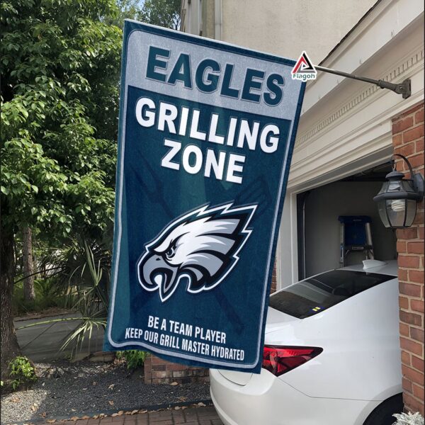 Philadelphia Eagles Grilling Zone Flag, Eagles Football Fans BBQ Flag – House Garden Decor Gift