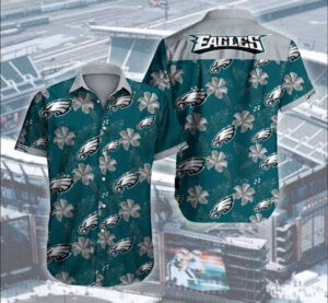 Philadelphia Eagles Hibicus NFL Button Hawaiian Shirt For Men Women