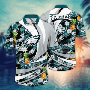Philadelphia Eagles NFL Flower Hawaii Shirt  For Fans, Summer Football Shirts