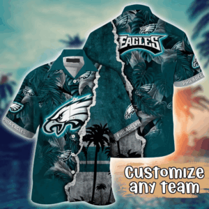 Philadelphia Eagles NFL Flower Hawaii Shirt   For Fans, Custom Summer Football Shirts