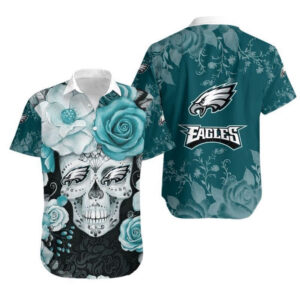 Philadelphia Eagles Skull NFL Gift For Fan Hawaiian Graphic Print