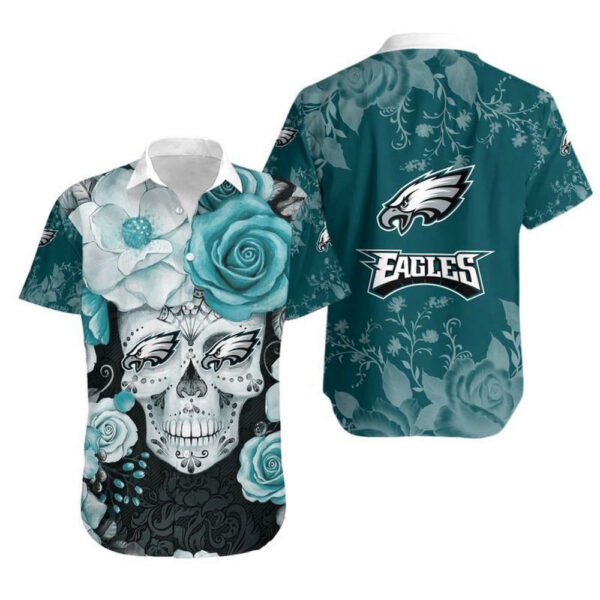 Philadelphia Eagles Skull NFL Gift For Fan Hawaiian Graphic Print
