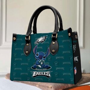 Philadelphia Eagles Stitch Women Custom Name Leather Hand Bag 5