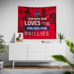 Custom Philadelphia Phillies Skyline Tapestry: Personalized Wall Decor