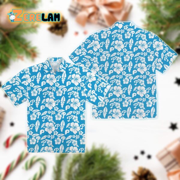 Philadelphia Phillies Hawaiian Shirt with Tropical Flower Design – Official MLB Merchandise