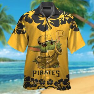 Pittsburgh Pirates Baby Yoda Hawaiian Shirt Set for the Whole Family – Men Women Kids