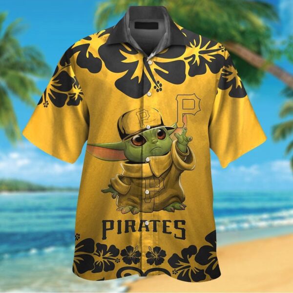 Pittsburgh Pirates Baby Yoda Hawaiian Shirt Set for the Whole Family – Men Women Kids