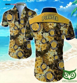 Pittsburgh Pirates Floral Yellow & Black Hawaiian Shirt - Stylish MLB Fan Gear