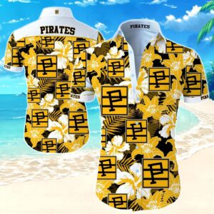 Pittsburgh Pirates Hawaiian Shirt: Men s Summer Beach Button Up Short Sleeve Hawaii Shirt