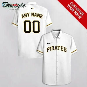 Pittsburgh Pirates Custom White Hawaiian Shirt - Personalized MLB Fan Apparel