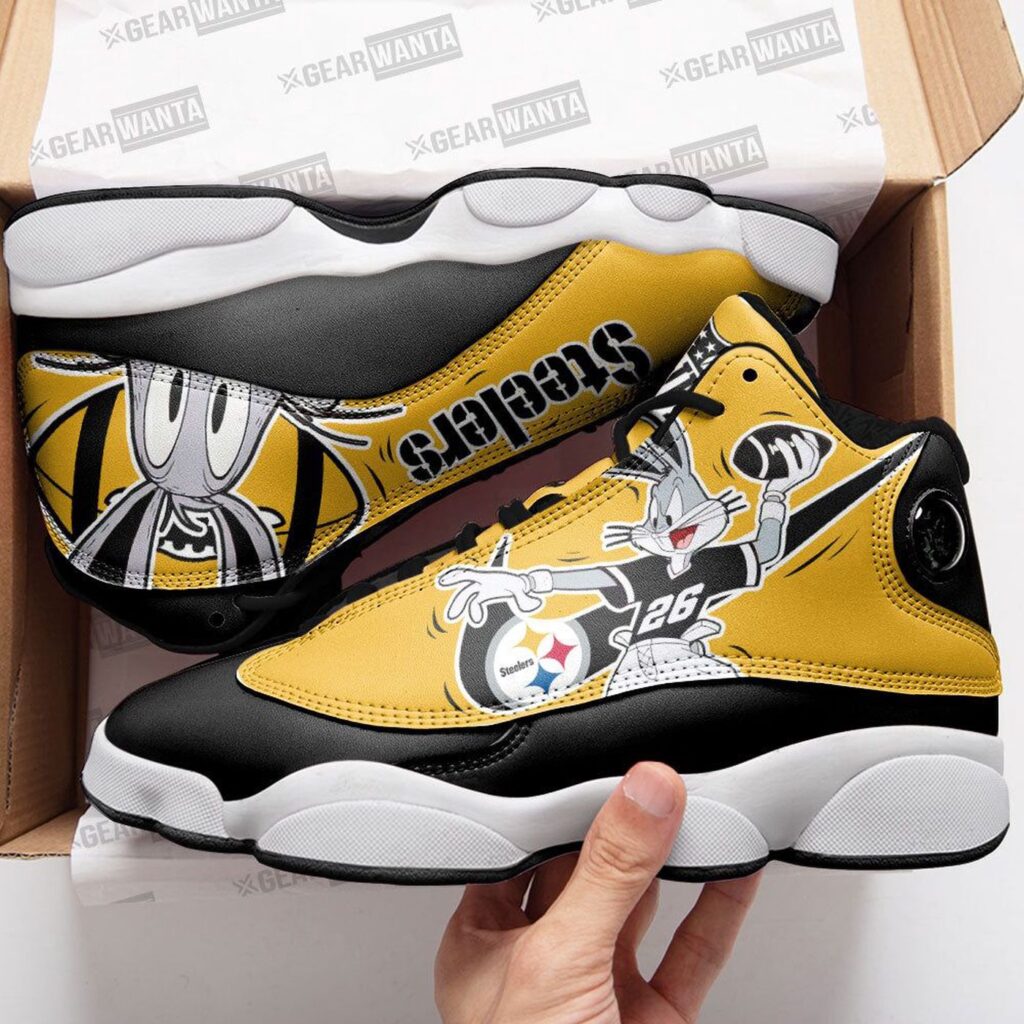 Pittsburgh Steelers Bugs Bunny Air Jordan 13 Custom Sneaker – Perfect Gift for Fans Pittsburgh Steelers Bugs Bunny Air Jordan 13 Custom Sneaker – Perfect Gift for Fans