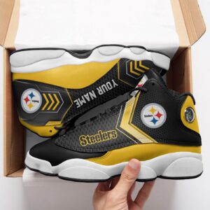 Personalized Pittsburgh Steelers Custom Name Air Jordan 13 Sneakers - Size 14