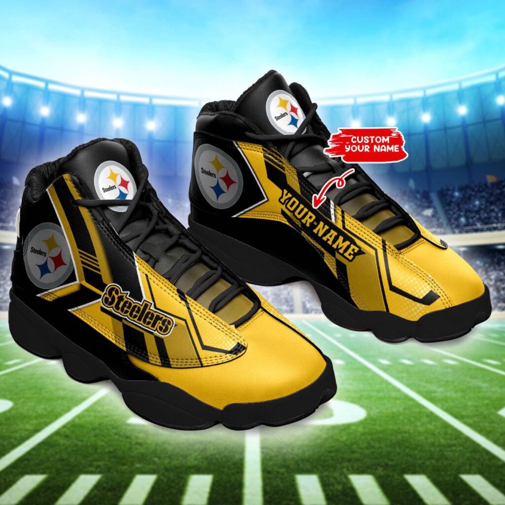 Personalized Pittsburgh Steelers Air Jordan 13 Sneakers – Custom Name Option Personalized Pittsburgh Steelers Air Jordan 13 Sneakers – Custom Name Option