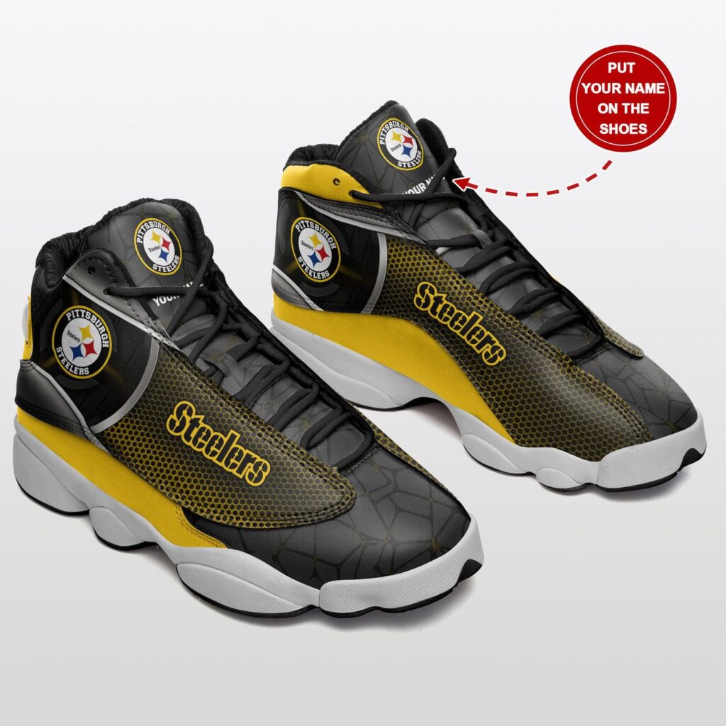 Custom Pittsburgh Steelers Air Jordan 13 Sneakers – Personalized Name Option Custom Pittsburgh Steelers Air Jordan 13 Sneakers – Personalized Name Option