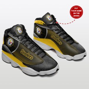 Custom Pittsburgh Steelers Air Jordan 13 Sneakers - Personalized Name Option