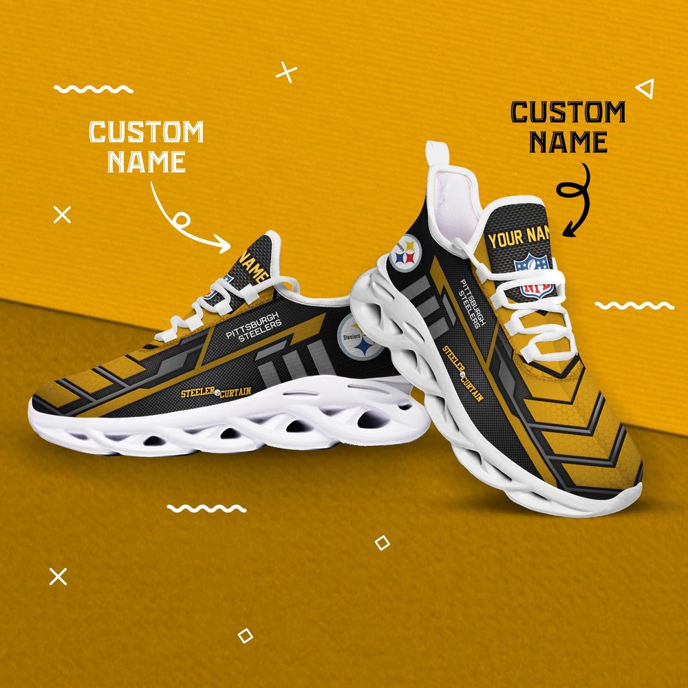 Pittsburgh Steelers Custom Name Max Soul Shoes For Men And Women Pittsburgh Steelers Custom Name Max Soul Shoes For Men And Women