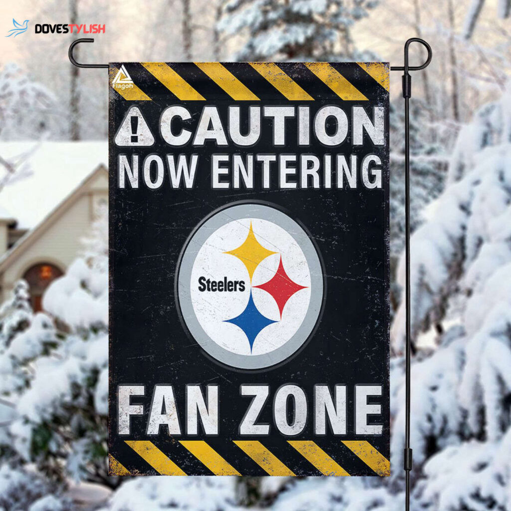 Pittsburgh Steelers Fan Zone Flag, NFL Welcome Sport Flag – House Garden Decor Gift
