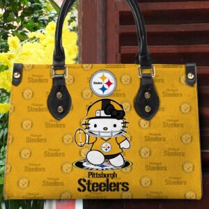 Pittsburgh Steelers Kitty Women Custom Name Leather Hand Bag