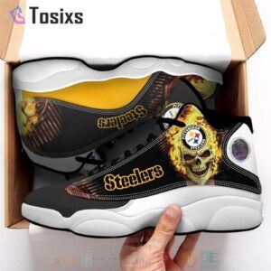 Pittsburgh Steelers Skull Air Jordan 13 Custom Sneaker - Perfect Gift for Fans
