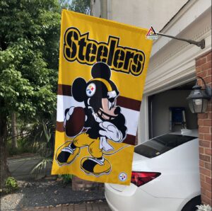 Pittsburgh Steelers x Mickey Football Flag, NFL Premium Flag – House Garden Decor Gift