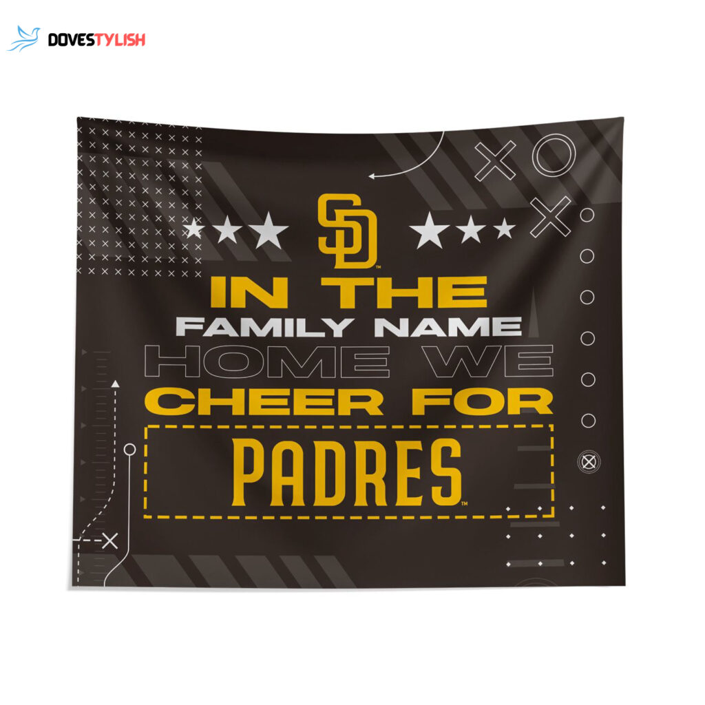 Personalized San Diego Padres Cheer Tapestry – Custom Fan Decor
