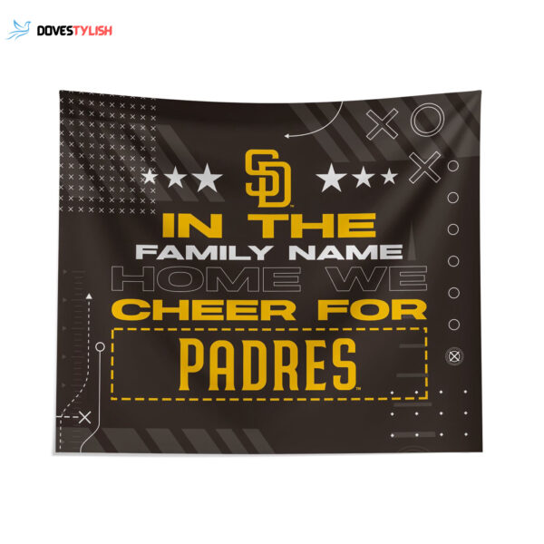 Personalized San Diego Padres Cheer Tapestry – Custom Fan Decor