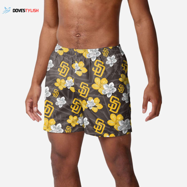 San Diego Padres Hibiscus Swimming Trunks – Stylish MLB Beachwear