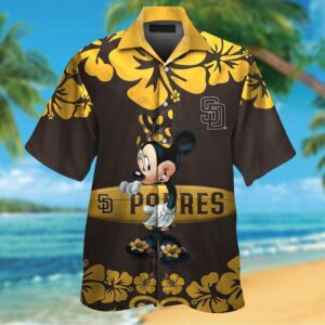 San Diego Padres Minnie Mouse Hawaiian Shirt Set for Men Women Kids