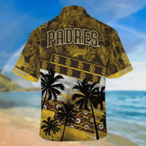 San Diego Padres MLB Palm Tree Pattern Hawaii Shirt For Sports Fans, Unisex Sport Hawaii Shirt