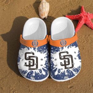San Diego Padres Splatter Pattern Clogs Shoes Classic Clogs Shoes