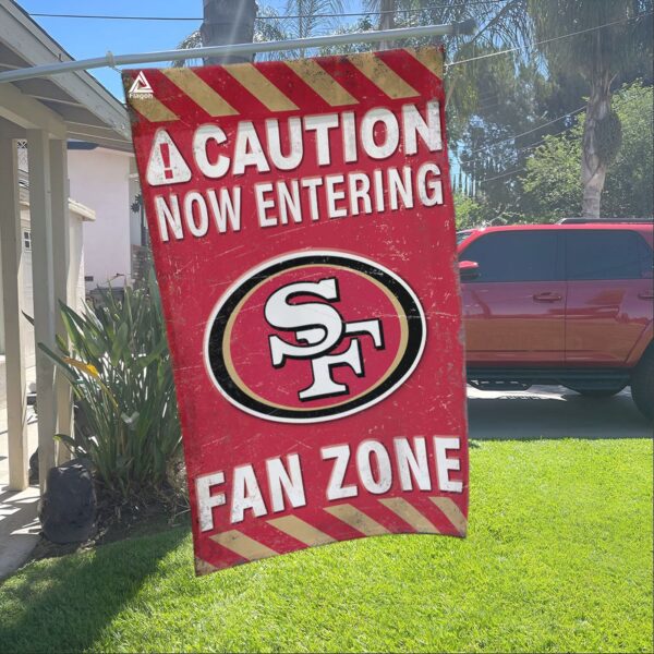 San Francisco 49ers Fan Zone Flag, NFL Welcome Sport Flag – House Garden Decor Gift