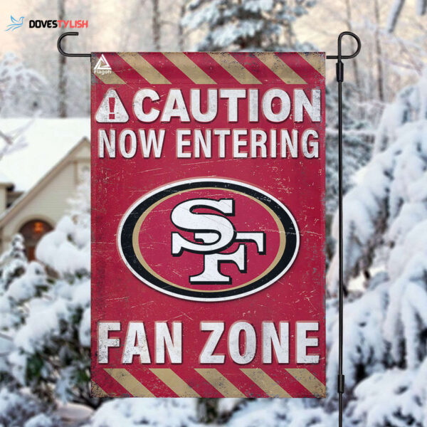San Francisco 49ers Fan Zone Flag, NFL Welcome Sport Flag – House Garden Decor Gift