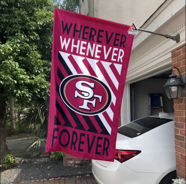 San Francisco 49ers Forever Fan Flag, NFL Sport Fans Outdoor Flag – House Garden Decor Gift