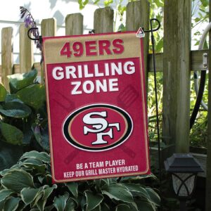 San Francisco 49ers Grilling Zone Flag, 49ers Football Fans BBQ Flag – House Garden Decor Gift