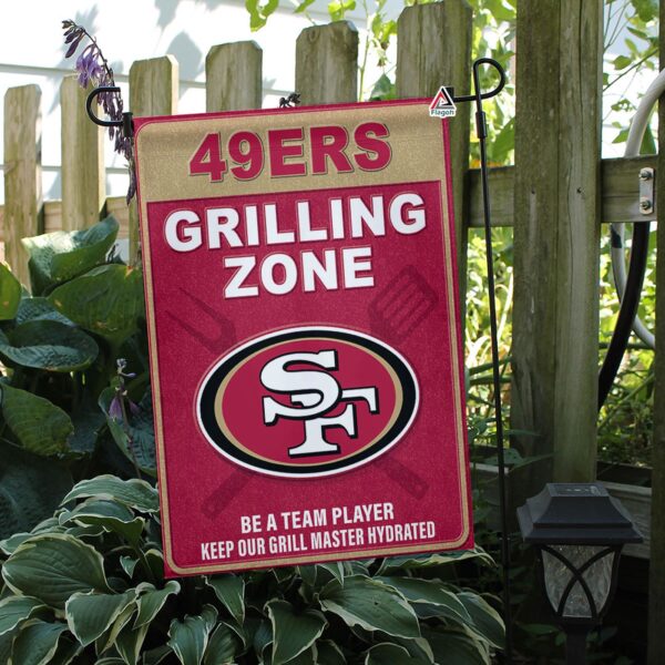 San Francisco 49ers Grilling Zone Flag, 49ers Football Fans BBQ Flag – House Garden Decor Gift