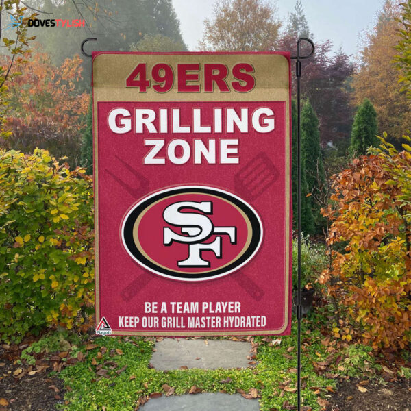 San Francisco 49ers Grilling Zone Flag, 49ers Football Fans BBQ Flag – House Garden Decor Gift