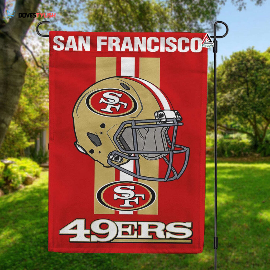 San Francisco 49ers Helmet Vertical Flag, 49ers NFL Outdoor Flag – House Garden Decor Gift