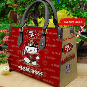 San Francisco 49ers Kitty Women Custom Name Leather Hand Bag