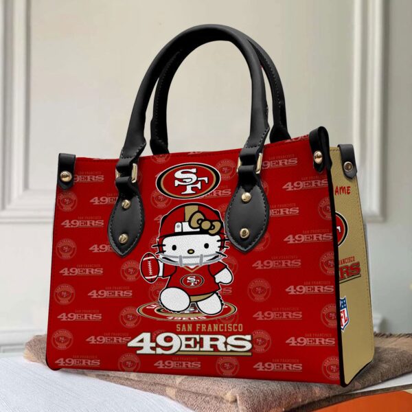 San Francisco 49ers Kitty Women Custom Name Leather Hand Bag