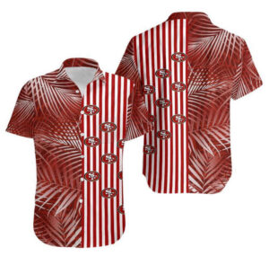 San Francisco 49ers Palm Leaves And Stripes NFL Gift For Fan Hawaii Shirt