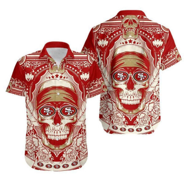 San Francisco 49ers Skull NFL Gift For Fan Hawaii Shirt