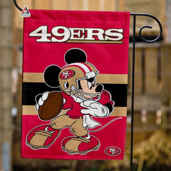 San Francisco 49ers x Mickey Football Flag, NFL Premium Flag – House Garden Decor Gift