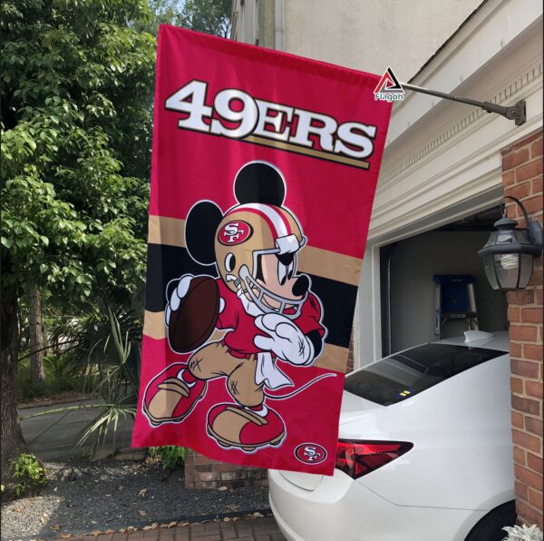 San Francisco 49ers x Mickey Football Flag, NFL Premium Flag – House Garden Decor Gift