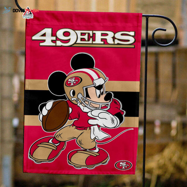 San Francisco 49ers x Mickey Football Flag, NFL Premium Flag – House Garden Decor Gift