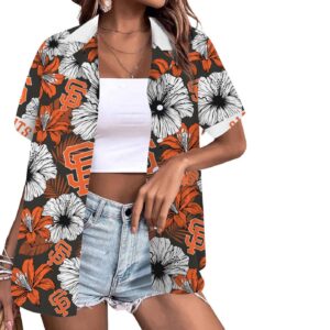 San Francisco Giants Hawaiian Shirt with Tropical Floral Design 3