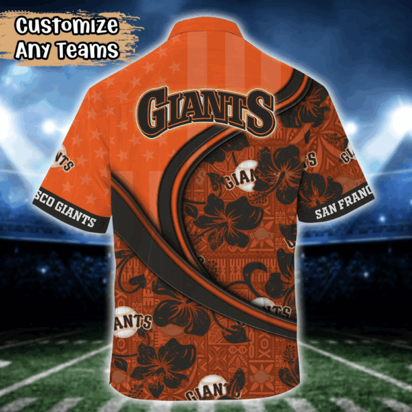 San Francisco Giants MLB US Flag Flower Hawaii Shirt   For Fans, Custom Summer Football Shirts