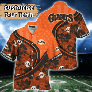 San Francisco Giants MLB US Flag Flower Hawaii Shirt   For Fans, Custom Summer Football Shirts