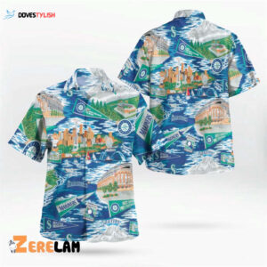 Seattle Mariners Hawaiian Shirt - Tropical Scenic Design for Baseball Fans