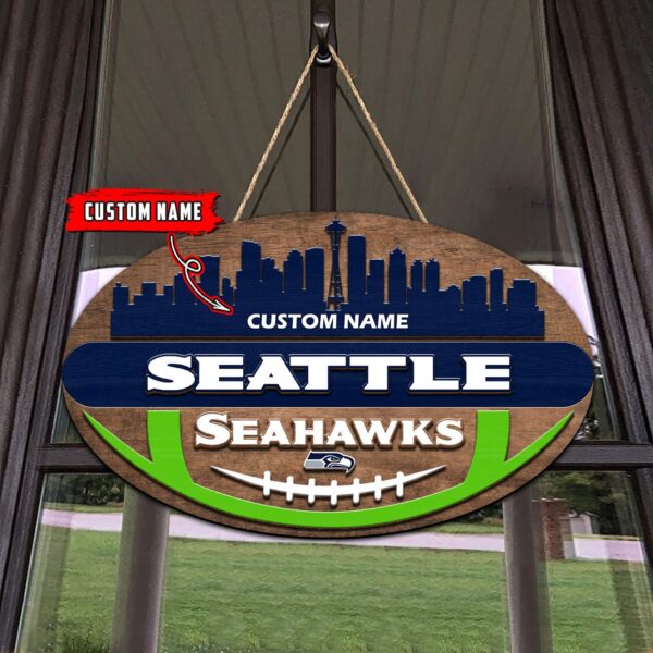 Seattle Seahawks 2 Layers Wooden Sign – Home Decor Gift